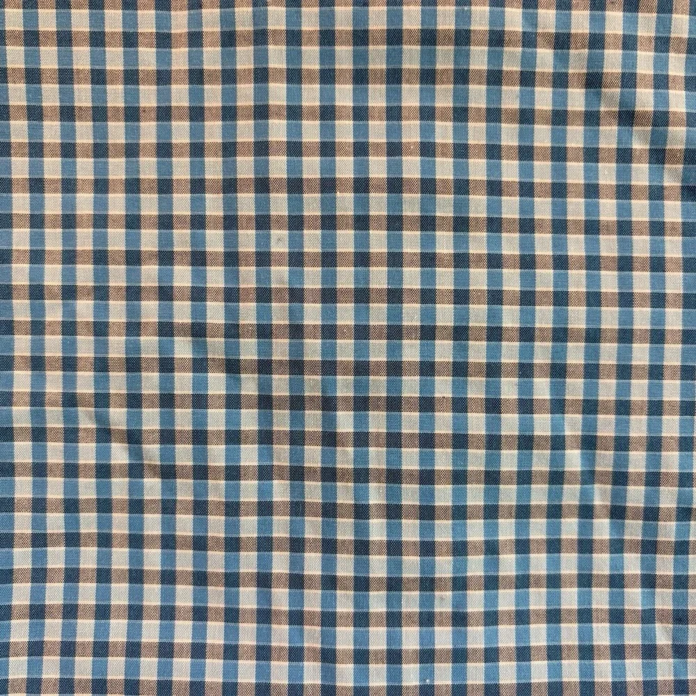 BANANA REPUBLIC Slim Fit Non Iron Blue Check 100% Cotton Button Down Shirt L